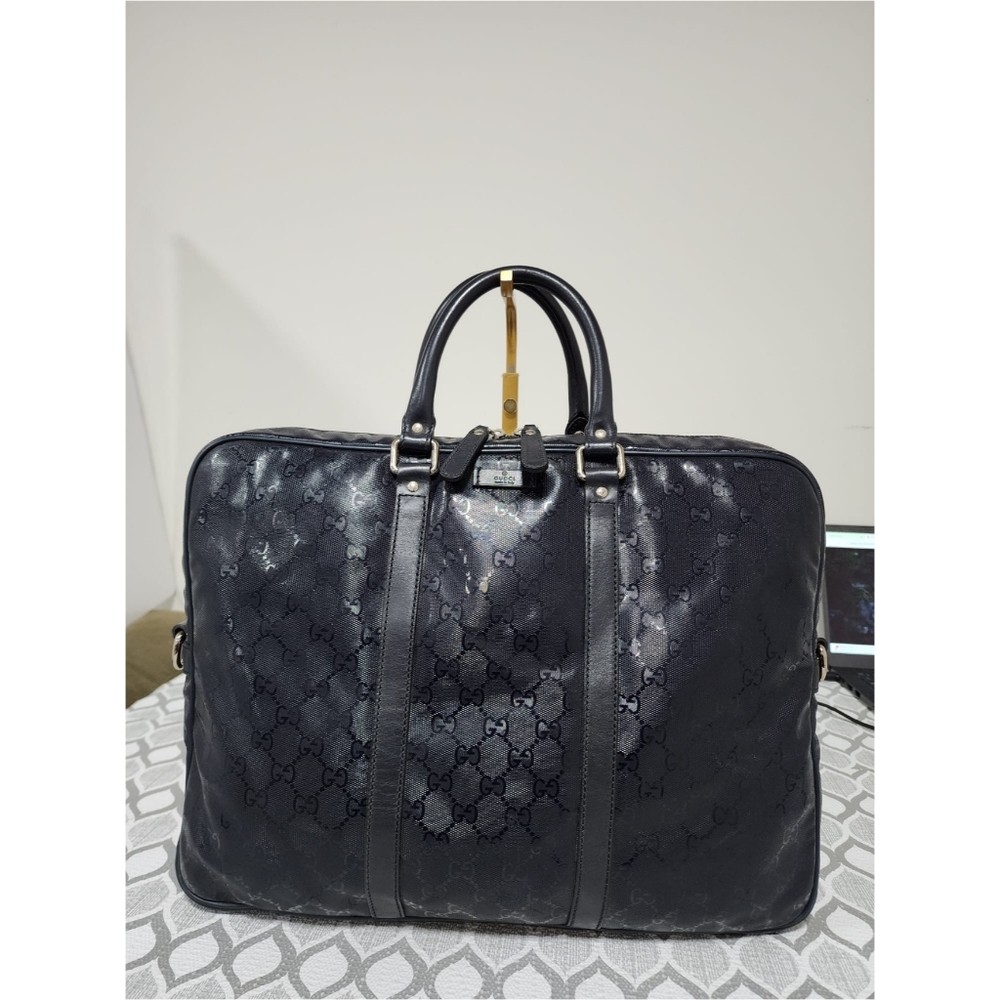Gucci GG Imprimé Briefcase/Laptop Bag Navy Blue